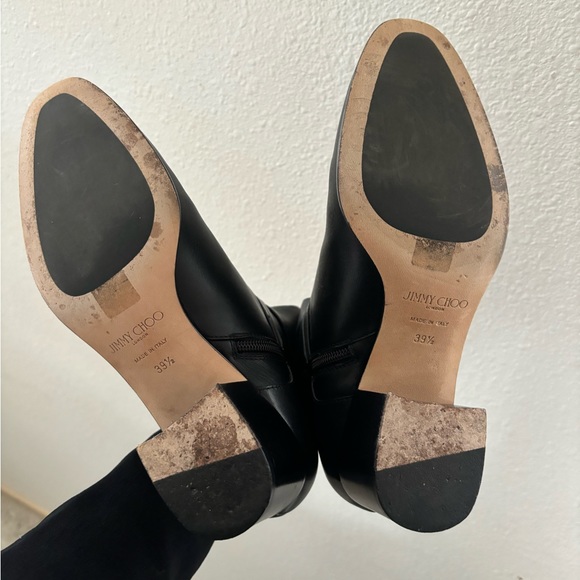 Jimmy Choo Harker Buckle Leather Ankle Boots - Picture 6 of 8